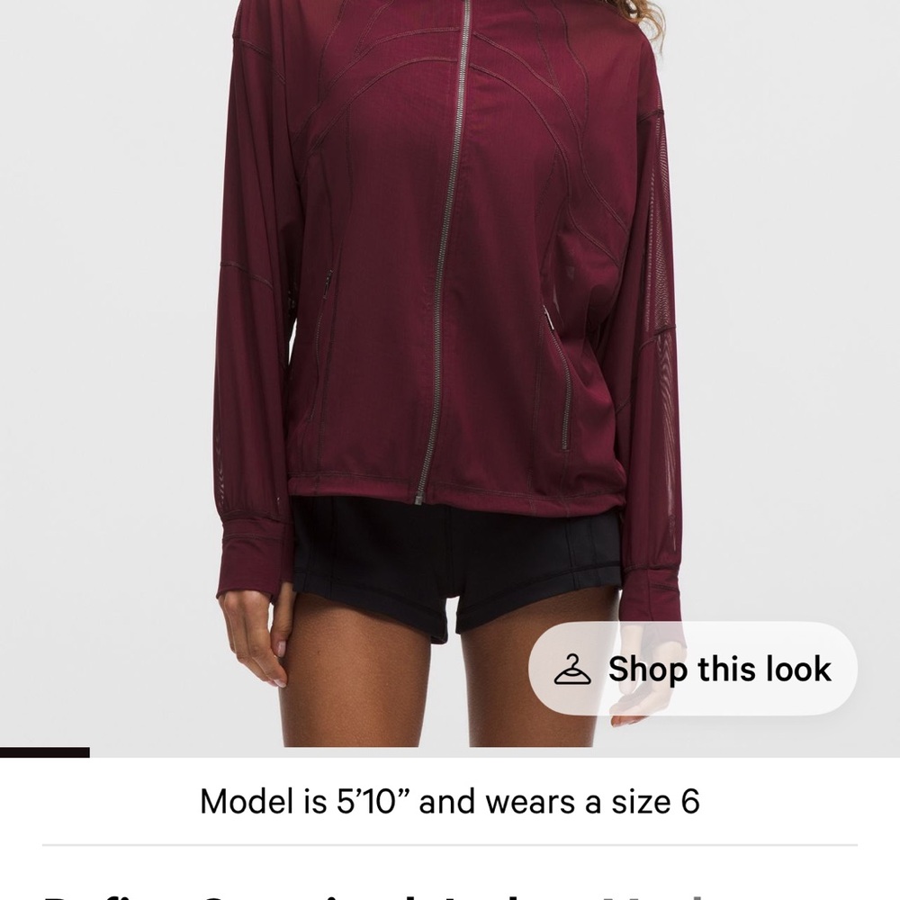 lululemon athletica Women's Burgundy Mesh-Panel Bomber Jacket